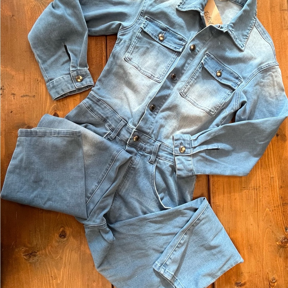 Listicle denim jumpsuit